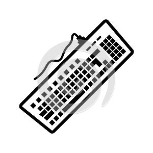 Clavier, desktop, fingerboard icon. Black vector graphics photo