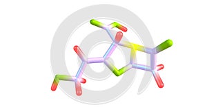 Clavulanic acid molecular structure isolated on white