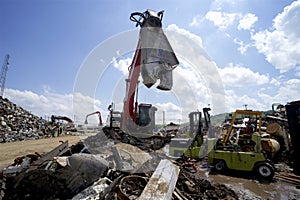 Claw excavator Large industrial equipment for  reuse at re-cycling center