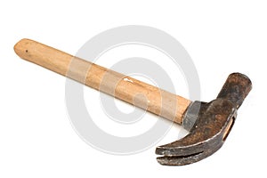 The claw hammer isolated on white background. Top view