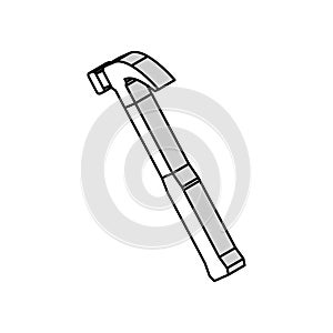 claw hammer tool isometric icon vector illustration