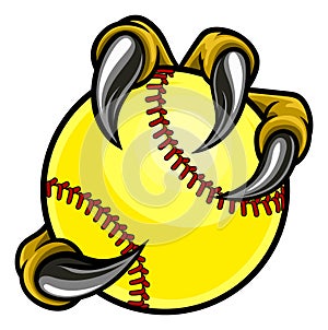 Claw Monster Talons Hand Holding Softball Ball