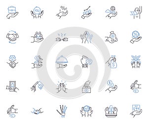 Claws line icons collection. Sharp, Fierce, Powerful, Grasping, Talons, Predatory, Clenching vector and linear