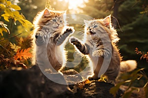 Claws Out Territorial Battles and Aggressive Rivalry Among Cats, Ai Generative