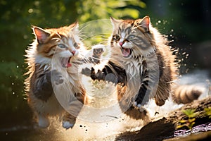 Claws Out Territorial Battles and Aggressive Rivalry Among Cats, Ai Generative