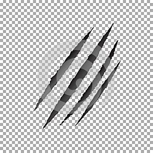 Claws scratch vector, animal claw scratch