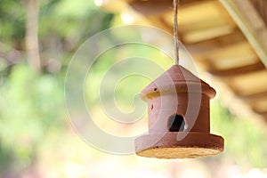 Clay birdhouse