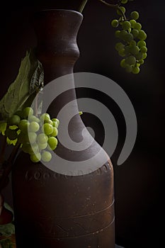 Clay bottle for wine