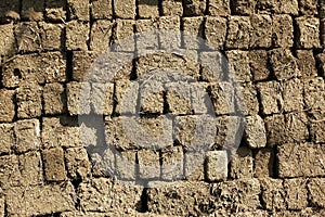 Clay bricks wall