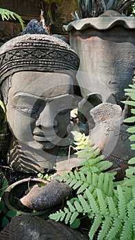 Clay Buddhist sculptures photo