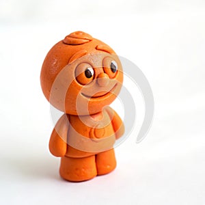 Clay Character Icon for Orange Tiny Art Toy isolated on transparent background