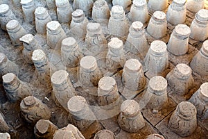 Clay chocks used in Roman baths to heat floors and water in pools