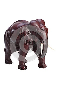 Clay figurine Thai elephant on a white background