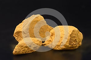 Clay - fine-grained sedimentary rock, saturated yellow color