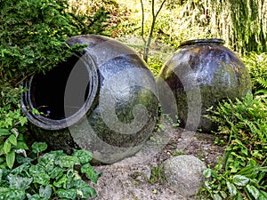 Clay garden pitchers
