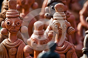 Clay handcrafts of Bengal, India.