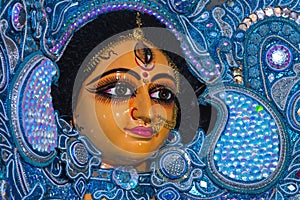 Clay idol of Devi Durga.