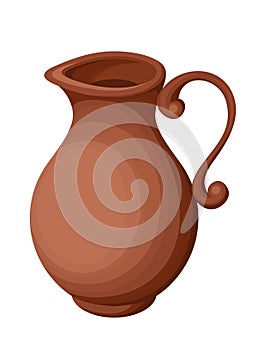 Clay jug. Vector illustration.