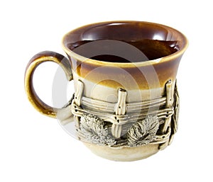 Clay mug isolated