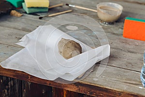 Clay picture baikal Stamp with neolithic drawings talts