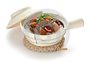 Clay pot beef rice, chinese cuisine