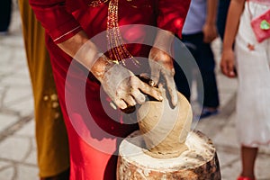 Clay pot creation traditional vietnam