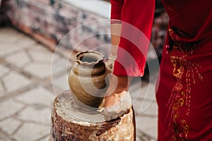 Clay pot creation traditional vietnam