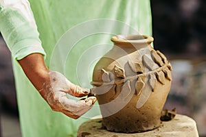 Clay pot creation traditional vietnam