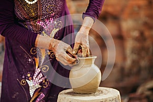 Clay pot creation traditional vietnam