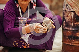 Clay pot creation traditional vietnam