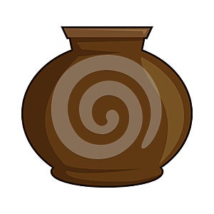 Clay pot isolated illustration