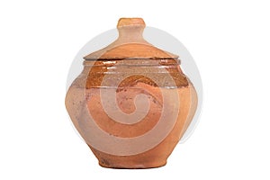 Clay pot isolated on a white background