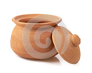Clay pot isolated on white background