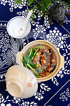 Clay pot rice, chinese ethnic dish