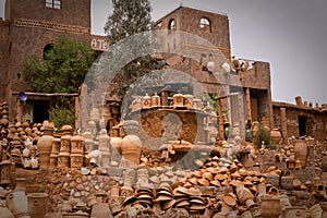 Clay pots Seller around Marrackech