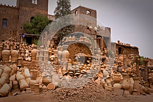 Clay pots Seller in Marrackech