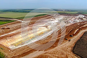 Clay quarry panoramic aerial  drone view