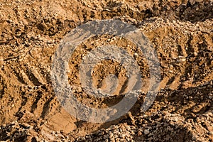 Clay and sand in the quarry.