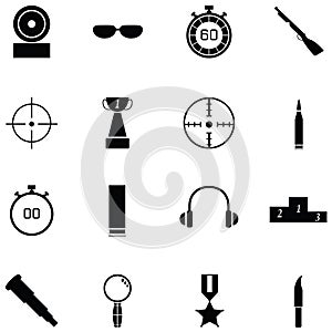 Clay shooting icon set