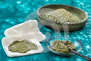 Clay Spa and medical concept: Clay Poultice Use It to Relieve Inflammation,for abscess,cyst,arthritis,Skincare benefit photo