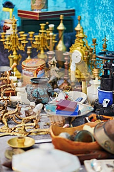 Clay vase on flea market in Paris