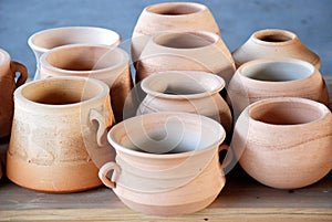 Clay vases and pot