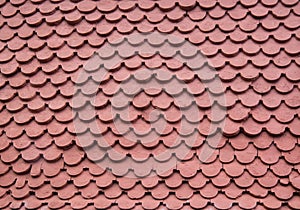 Clay wall shingles on historic building exterior in England, United Kingdom