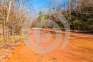 Clay watercourse in Providence Canyon State Park, Georgia, USA