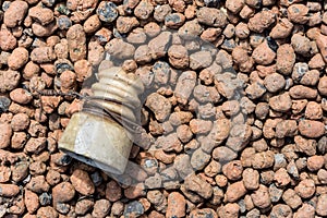 Claydite closeup as a background or texture