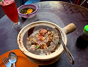 Claypot chicken rice in Kuala Lumpur