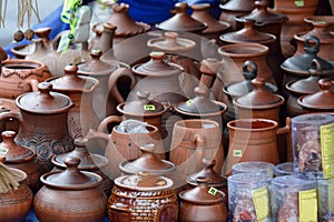 Clayware on the market photo