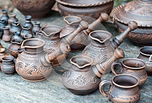 Clayware turks for coffee photo