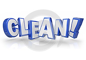 Clean 3d Blue Word Letters Safe Cleanliness