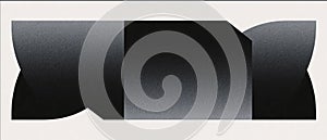 Black and Silver Metallic Block Abstract Shape